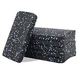 Treadmill Mat Pads, Exercise Equipment Mat with High Density Rubber for Protect Floors 4.7" x 3.2" x 0.55" (6 PCS) Black