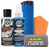 Chemical Guys Headlight Restoration & Ceramic Kit, Complete DIY Kit for Removing Yellowing & Oxidation, Includes Restoration Compound, HydroCharge With Microfiber & Applicator