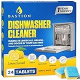 Dishwasher Cleaner Tablets - 24 Tablets (1-Year Supply) Lemon-Scented, Heavy Duty Cleaning Descaler Pods for Dish Washer, Deep Cleans & Maintains Your Dishwashing Machine for Optimal Performance