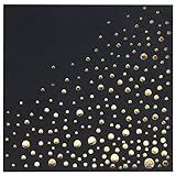 Stylish Black and Gold Napkins - Disposable 5x5 Inch Black and Gold Cocktail Napkins - 100 Gold and Black Napkins - Disposable 3-Ply Black Cocktail Napkins for Party - Black Paper Napkins