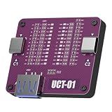 AHHOMATATA USB Cable Tester, USB C Cable Tester and Analyzer, LED Continuity Tester Wire Checker for Type-C & USB-A Charging Cord Data Wire Pinout, Purple Kit with 3 Batteries