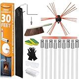 Sealegend 30 Feet Chimney Sweep Kit Chimney Brush, Chimney Cleaning Kit and Rotary Chimney Cleaning System, Fireplace Brush Tool with 9 Nylon Flexible Rods