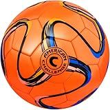 American Challenge Brasilia Soccer Ball – Soccer Ball Size 5, 4, 3 & 2 – for Youth & Adults – Ideal for Practice, Training & Grass Fields (Orange, 4)
