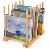 VISWIN Tabletop Art Storage Rack - Wooden Drying & Display Rack with Adjustable Slots for Organizing Canvas, Prints, Artwork, Panels, and Posters - Ideal Art Organizer for Studios & Galleries