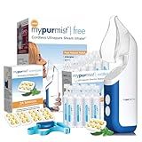 Mypurmist Free Premium Kit – Cordless Ultrapure Steam Inhaler with Water Refills, ScentPad, and Handsfree Strap – Personal Steamer Vaporizer Humidifier for Sinus Relief, Nasal Congestion, Cold