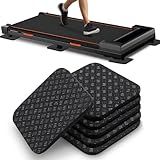 TOBWOLF 6PCS Treadmill Mat Pads, 4" x 4" x 0.2" Double-Sided Non-Slip Exercise Equipment Mat for Floor Protection, High Density Silicone Anti Vibration Pad for Treadmill, Walking Pad, Exercise Bike