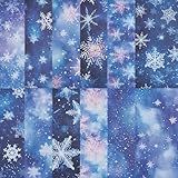 CRASPIRE 24 Sheets Scrapbook Paper Pads Textured Decorative Craft Paper Christmas Snowflake Winter Ice 6x6in Art Junk Journal for Planner Wrapping Folded Card Making Gift Cardstock DIY Photo Album