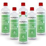 ROUNDFIRE Premium 6 x 1 Liter - Bioethanol Fuel for fireplaces, Stoves and Burners (6 Quart)