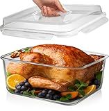 6500 ML / 220 oz / 28 Cup LARGE Glass Food Storage Container with Airtight Locking Lid. Ideal Storing food, Vegetables, Fruits. Baking Casserole, Lasagna, Roasting Turkey, Chicken BPA Free Oven Safe