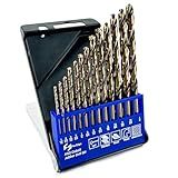Pro Edge Technology Cobalt Drill Bit Set, M35 High Speed Steel Drill Bits for Stainless Steel, Cast Iron and Wooden Plastics, DIY with Index Storage Box (Copper, 1/16"-1/4" 13pcs)