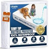 Waterproof Queen Size Mattress Protector fits Upto 17" Deep Pocket