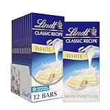 Lindt CLASSIC RECIPE White Chocolate Bar, White Chocolate Candy, 4.4 oz. (12 Pack)