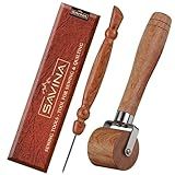 Savina Seam Roller & Stiletto for Sewing/Quilting - Wooden Pressing Roller, Easy to Grip Handle - Wooden Sewing Quilting Tools Set
