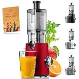 Zulay Kitchen Cold Press Juicer 5" Wide Chute, 50 RPM Slow Masticating Juicer for Less Oxidation Patented for High Juice Yield, 4-Part Filtration, Stainless Steel Blades for Whole Fruits & Vegetables