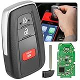 Autel MaxiIM IKEYTY8A3AL, 2025 Universal Key Fob Keyless Entry Replacement for Toyota, 3 Buttons OE-Quality, OBD Learning for 700+ Vehicles, 130FT Remote, Work with Autel Scan Tool KM100 IM508 IM608