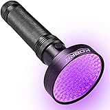 Kobra UV Black Light Flashlight 395nm - 100 LED Portable UV Light & Black Light for Pet Urine Detection - Home or Hotel Bed Bugs, Leaks & Counterfeit Money Inspection - 18W, (Black)