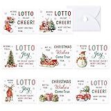 CPicdn 80Pcs Christmas Lottery Ticket Envelope Set, Funny Scratch Card Tickets Envelopes with Heart-shaped Clasp Greeting Gift Card Holders Storing Surprise Reveal Gifts Christmas Party Letter Holders