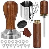 Y-Step 23 PCS Coffee Tamper Set, Espresso Accessories Kit Barista Kit, with Espresso Tamper 51mm, Coffee Stirrer, Frothing Pitcher, Tamper Mat, Latte Art Pen, Sandalwood Tamper for Espresso Machine