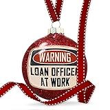 NEONBLOND Christmas Decoration Warning Loan Officer at Work Vintage Fun Job Sign Ornament