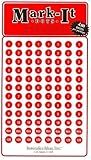 Medium 1/4" Removable Numbered 1-120 Mark-it Brand dots for maps, Reports or Projects - red