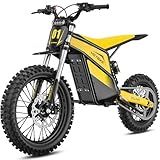 Heybike Villain Electric Dirt Bike, 14"/12" Fat Tire E Dirt Bike with 52V 26AH Battery, Peak 4160W Electric Motorcycle for Teens & Adults, Up to 45MPH, Hydraulic Brakes Ebike