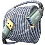 AINOPE USB Extension Cable 10FT USB 3.0 Extender Male to Female Cord Grey