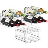 Lifewit Plastic Stackable Wine Rack for Refrigerator, Cabinet, Countertop,Wine Bottle Holder, Water Bottle Organizer for Fridge, Pantry, Hold 12 Bottles