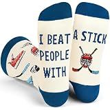 GOLIN Novelty Hockey Socks for Men Women Teens, Funny Senior Night Gifts for Hockey Team Player Lovers Coaches