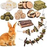 KATUMO Rabbit Chew Toys, 74 PCS DIY Hamster Chew Kit Bunny Teeth Care Molar Toys Ideal for Rabbit, Guinea Pig, Chinchilla, Hamster, Squirrel, Gerbils Etc Small Rodent Pets' Teeth Grinding