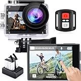 icefox i8 Action Camera with 4K 60FPS 20MP, 5X Zoom, Underwater Waterproof Camera with Optimized EIS, Video & Photo Editing by Snap Pro App, WiFi Remote Control for Diving, Cycling and Vlogging