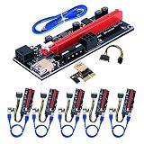 BTBcoin PCIe 1x to 16x GPU Riser Extender for Mining & Light AI 6-Pack