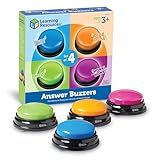 Learning Resources Answer Buzzers - Set of 4, Ages 3+, Assorted Colored Buzzers, Game Show Buzzers, Perfect for Family Game and Trivia Nights, for Kids