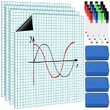 Ctosree 4 Set Jumbo Magnetic Graph Paper with Markers Erasers Dry Erase