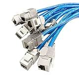 ZOERAX 12 Pcs Cat6a Cat7 Keystone Jack Cat7 RJ45 STP Tool-Less Type Zinc Alloy Module Jacks Adapter Coupler for 22 to 26 AWG Solid or Stranded S/FTP Ethernet Cable