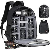 TARION Camera Backpack Bag Small - Professional DSLR Photography Case with 13 inch Laptop Compartment & Waterproof Rain Cover & Bottom Tripod Holder for Men Women Photographers - Black TB-S
