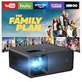 CiBest Portable Mini Projector White, 2025 Upgraded Full HD 1080P Projector, Movie Projector Compatible with iOS/Android Phone/Tablet/Laptop/PC/TV Stick/Box/USB