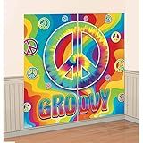Amscan Groovy 60's Party Scene Setters Wall Decoration Kit, Multicolor, 65" x 32 1/2"