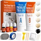 Fiberglass Tub Repair Kit, Bathtub Repair Kit for Porcelain Chips & Cracks | Color-Match Fiberglass Shower Repair Kit & Acrylic Tub Repair Kit for Porcelain, Enamel, Tile; White, Almond, Beige, Bone