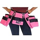 Pink Tool Belt For Women. Keep Your Gardening and Home Improvement Tools Within Hands Reach. Ladies Stylish Belt W/Pouches Carry Your Supplies W/You. Use It For Leisure Or Take It To Work (Adult)