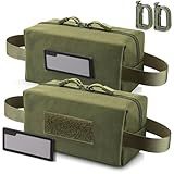 LIVANS Tactical Ammo Storage Pouch for Bullet 2-Pack Canvas Zipper Pouch Small Tool Bag Multi-Purpose Storage Organizer with ID Patch