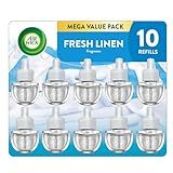 Air Wick Plug in Scented Oil Refill, 10ct, Fresh Linen, Air Freshener, Essential Oils, Eco Friendly Pack