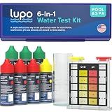 Lupo 6-in-1 Pool Test Kit | Pool Testing Kit for Residential Swimming Pools & Spas for Testing Total Chlorine, Total Bromine, pH, Base Demand, Acid Demand & Total Alkalinity Quick & Accurate Testing