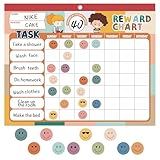 ANSTROUT Boho 32 Chore Charts Behavior Reward Chart System,Sticker Chore Chart Pad for Kids with 2328 Stickers, 12.2" x 9.8" Magnetic Reward Chart to Develop Responsibility & Good Habits.