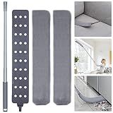 Retractable Gap Dust Cleaner Cleaning Tools with 2 Microfiber Dusting Cloths Long Handle 60inches Washable and Retractable Duster Brush for Cleaning Under Appliances Furniture Couch Fridge