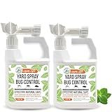 Mighty Mint Peppermint Oil Lawn & Yard Bug Control Spray – Natural Outdoor Pest Repellent for Fleas, Ticks, Mosquitoes, Ants, and More – Plant-Based, Extra-Strength Formula – 32 oz (Pack of 2)