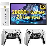 2026 New Retro Gaming Console Stick Pro, Video Game Consoles with 4K HDMI, Built-in 23 Emulators and 20000+ Games, Plug & Play TV Video Gaming Stick with Dual 2.4G Wireless Controllers(64GB)
