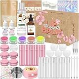 BRIPATI DIY Lip Balm Making Kit for Adults to Make Your Own Moisturizing Lip Balms with Natural Beeswax, Lip Base Oil, Essential Oil, Empty Lip Balm Tubes Jars, Birthday Christmas Mother’s Day Gift