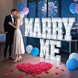 JoyMuse 2FT Marry Me Light up Letters, Marquee Letters for Wedding Decor, Will You Marry Me Sign for Romantic Engagement Anniversary Proposal Party Decorations