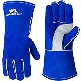 Wells Lamont Blue Lined Leather Welding Gloves, Large (1054L)
