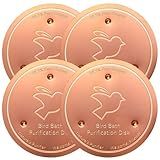 Mellbree 4-Pack Bird Bath Copper Disk, 0.6mm Reinforced 99.99% Pure Copper Cleaning Disk with Triple-Point Support for Physical Safe Clean Water All-Season